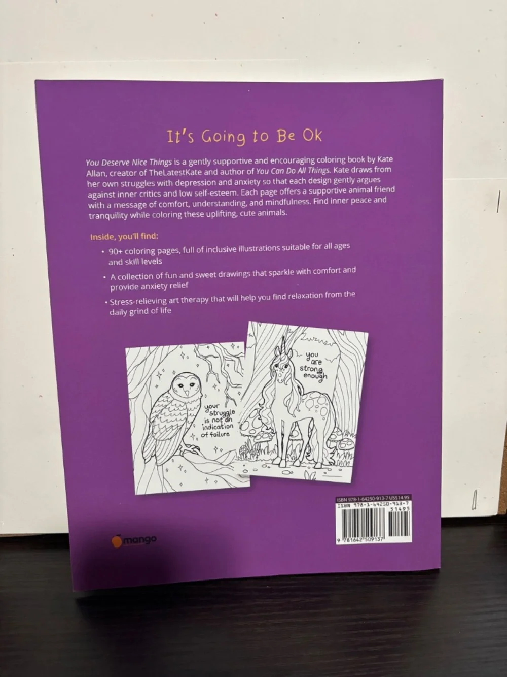 You Deserve Nice things Kate Allen Coloring book